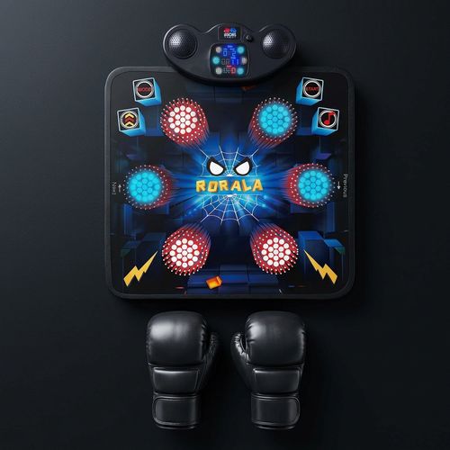 RORALA wall-mount music boxing machine, 10 modes, RGB lights, HD display